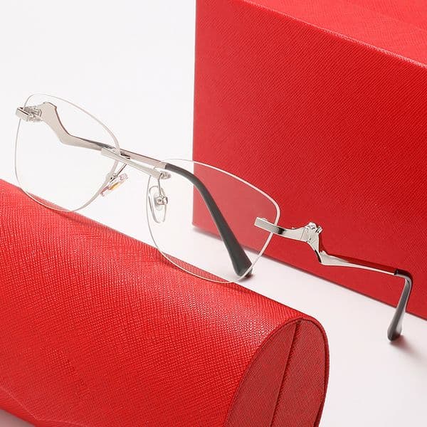 Designer Sunglasses Frames Fashion Sunglass Women Mens Irregular Silver Metal Frame Optical Prescription Glasses Eyewear Brand Glasses Eyeglasses 55-20-143mm