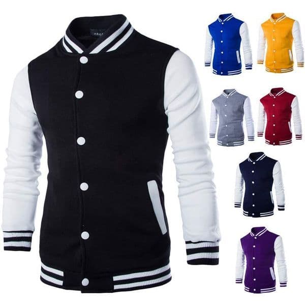 Men's Jackets Men/Boy Baseball Jacket Men Fashion Design Wine Red Mens Slim Fit College Varsity Brand Stylish Veste Homme 3XL