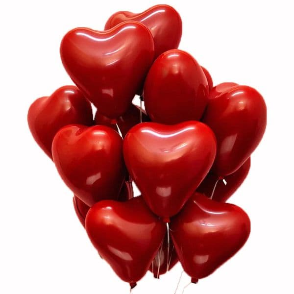 50pcs/Lot 10Inch Ruby Red Love Heart Round Party Decoration Helium Double-Stuffed Latex Balloons Valentine's Day Romantic Wedding Birthday Decor JY0935