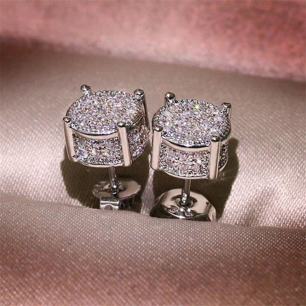Choucong Hip Hop Stud Earring Vintage Jewelry 925 Sterling Silver Yellow Gold Fill Pave White Sapphire CZ Diamond Sparkling Women Men Earrings For Lover Gift S260325