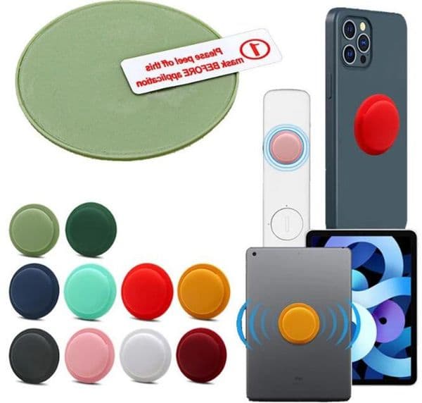 Easy Carry Self-Sticker Silicone AirTags Case Portable Tracker Holder Anti-Scratch Lightweight Skin Soft Rubber Shockproof Protective Cover for AirTag stick on