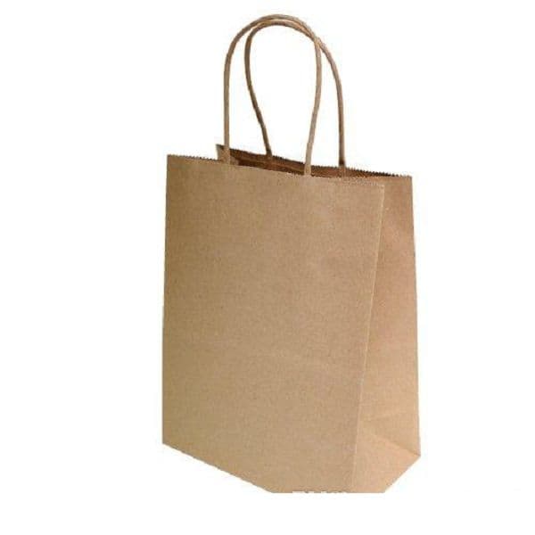 2021 8"x4.75"x10" Brown Kraft Paper Bags Shopping bag Kraft Paper Packing Bags for shopping store using