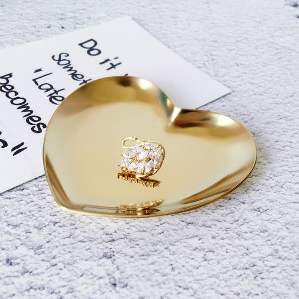 Jewelry Display Tray Heart Shape Wed Plate Colored Metal Plates Storage