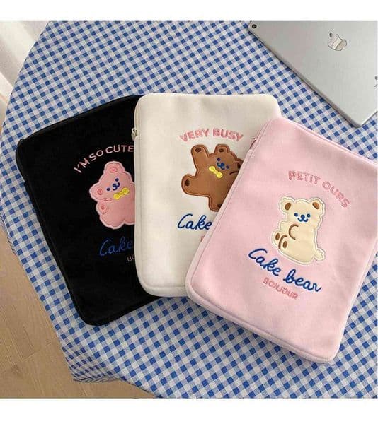 Milkjoy Cartoon Bear Handbag 10.5 11inch Mac ipad Case Holder Cute Korea Fashion School Organizer File Bags studnet gift Y0817
