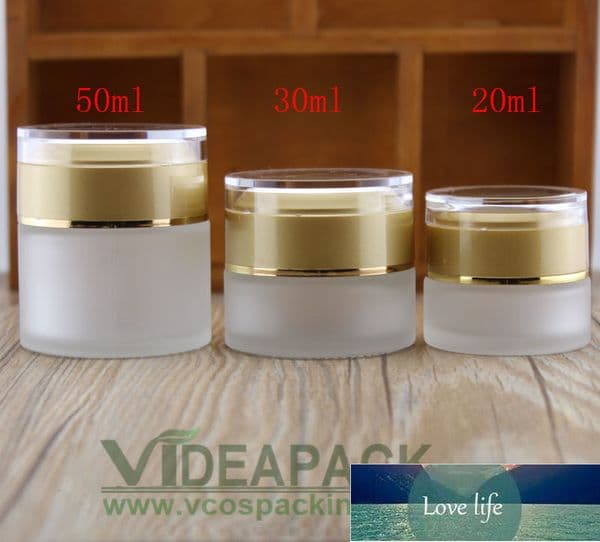 50pcs 20 g 30 g 50g Cream frosted glass jar empty bottles container cosmetic plastic screw cap