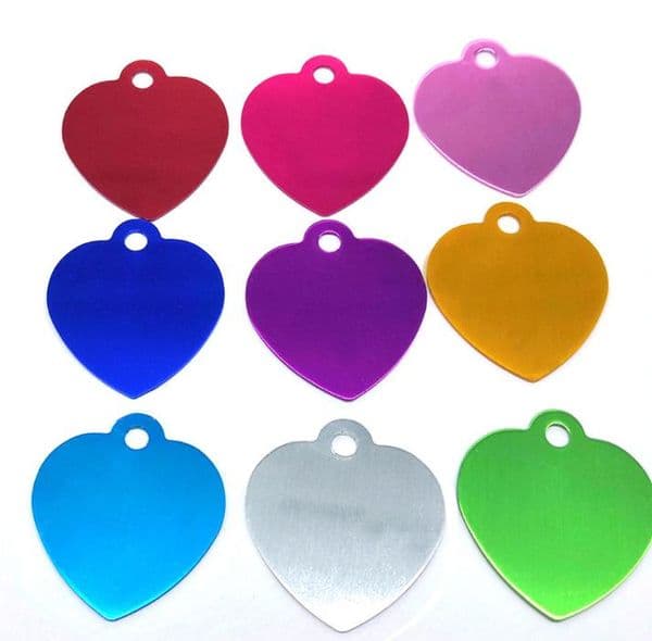 2021 new Wholesale Heart Dog Tags, Aluminum Blank Pet Charming Pendants Pet Cat Dog ID Tag mixed color