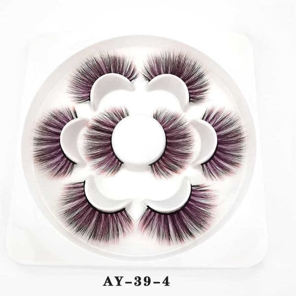 4 Pair Colored Mink Eyelashes Fluffy Messy 3D False Eyelash Dramatic Long Natural Lash Makeup Fake Lashes Pestanas Postizas