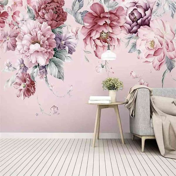 Custom Any Size Mural Wallpaper Modern Pastoral Flowers Hand Painted Po Wall Paper Living Room Wedding House Papel De Parede 210722