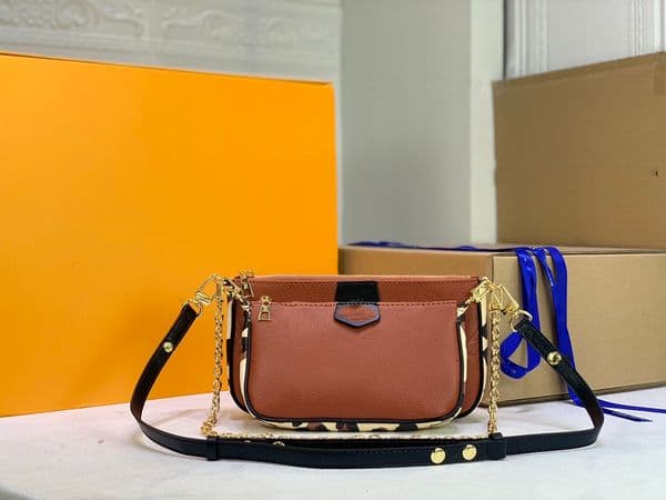Designer evening bag designer ladies handbag leather letter letters have flowers 2-piece shopping fashion size 23-13-4.5 cm M45666