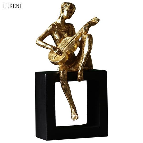European-style Creative Musicians Resin Handicraft Home Living Room Decoration Blowing Playing Singing Ornaments 210414
