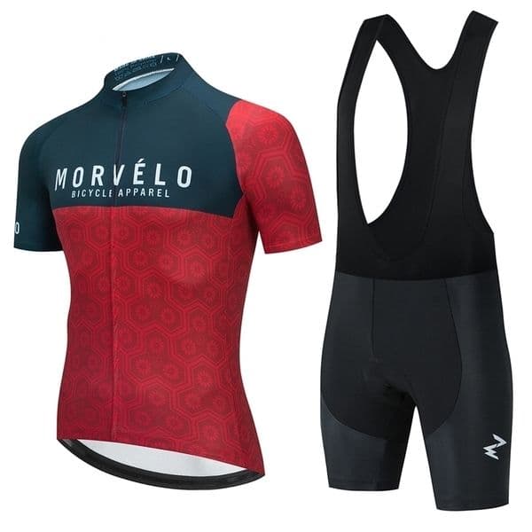 Black MORVELO Bicycle Team Short Sleeve Maillot Ciclismo Men's Cycling Jersey Summer Breathable Clothing Sets 220301