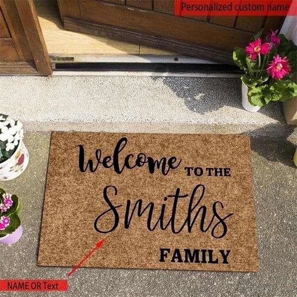 Personalized Custom Word Family Name Welcome Mats Front Door Rubber Rugs In Hallway Anti-Slip Dog mat For Out MAT 220301
