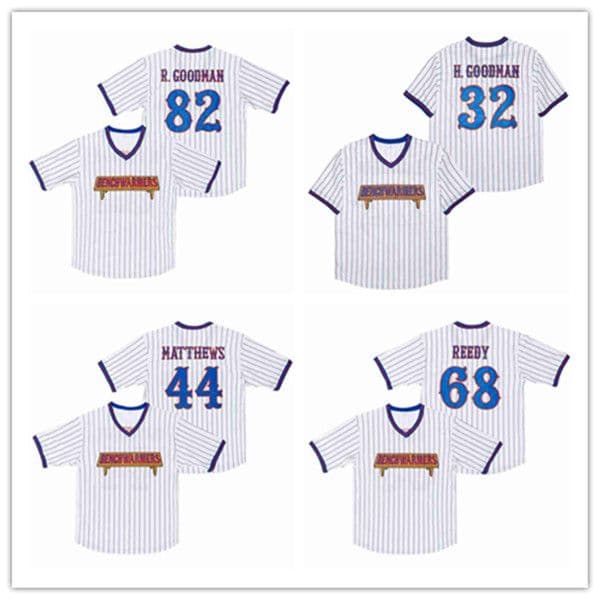 Benchwarmers Jersey 32 Howie Goodman 68 Reedy 82 Richie Goodman 44 Matthews Stitched Man Pinstriped Baseball Jerseys