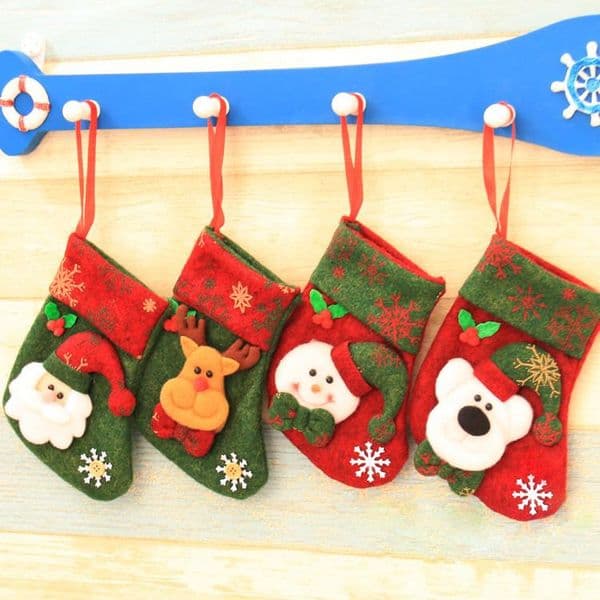Hanging Socks Cute Candy Gift bag snowman santa claus deer bear Stocking for Christmas Tree Decor Pendant FY7179