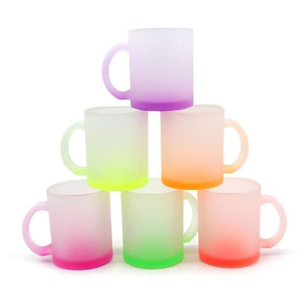 11OZ sublimation blank Mugs cup is personalized, dedicated to coffee, beer, water, tooth brushing, etc. Frosted glass, large handle