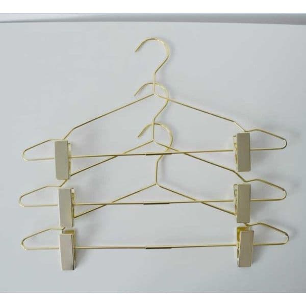 Nordic Style Rose Gold Metal Pants Hangers With Clips Clothes Skirt Display Rack For Clothing Store Wardrobe Organizer