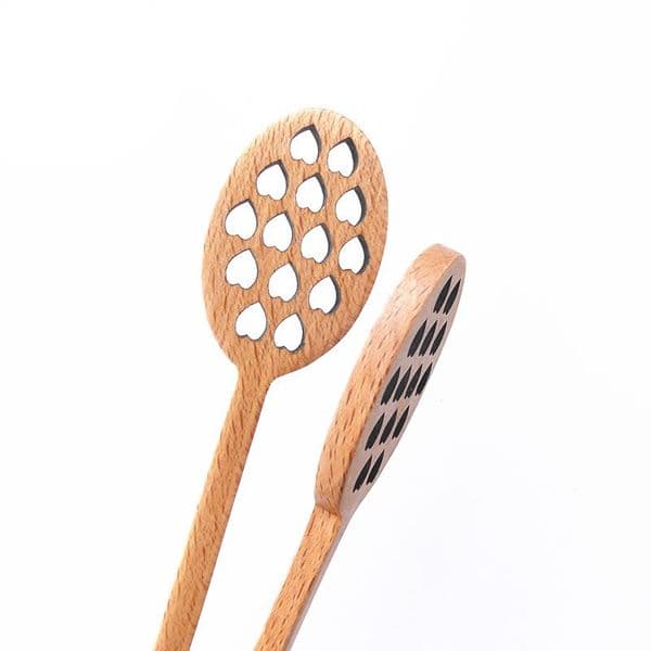 Cute Hollow Out Love Shaped Wooden Honey Stick Wood Honey Spoon Stick Dipper Stirrer Flatware Accessories Kitchen Gadget GGA4390