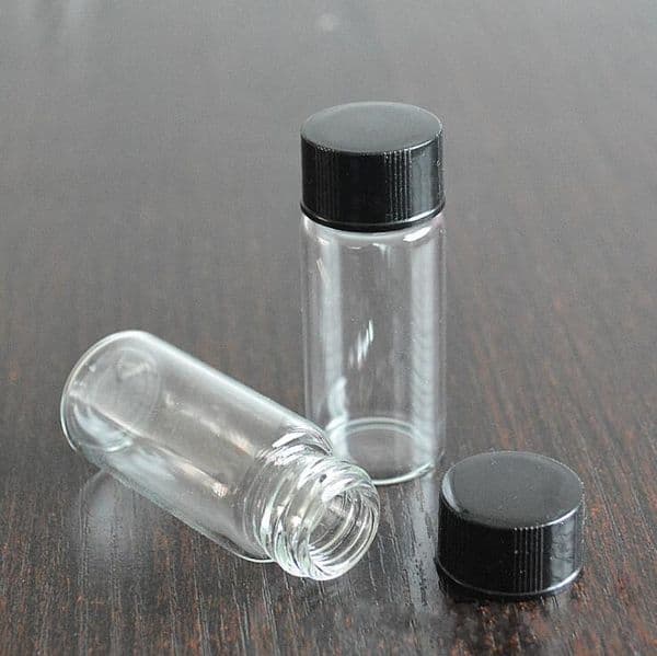 wholesale 10ml vials with black white screw top, 10cc mini tubular glass for liquid use Reagent bottle
