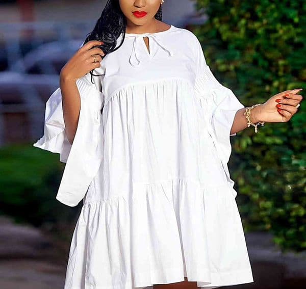 Women Loose Shirt Dresses Elegant Classy Office Ladies Summer Lace Up Oversized Large Size XXXL Fashion African Female 210416