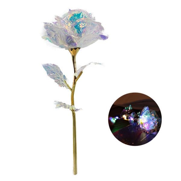 24K Gold Foil Flower Party Favor LED Luminous Everlasting Rose Mother Valentine's Day Gift
