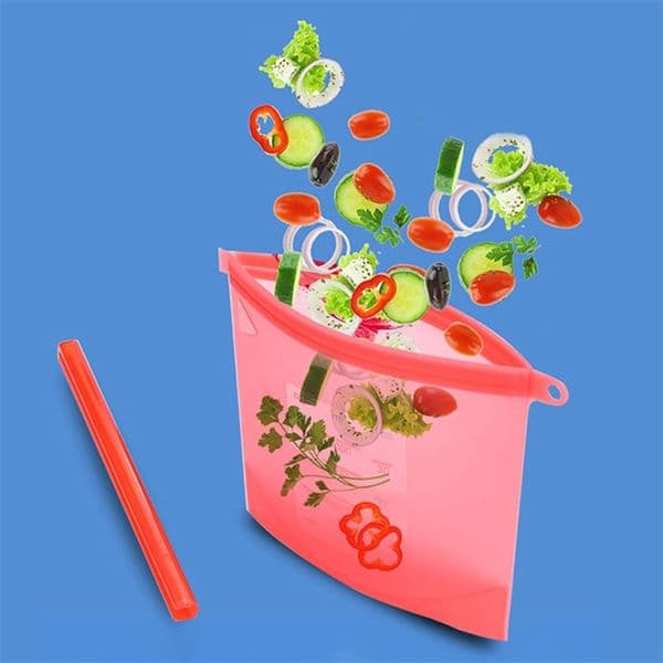 Lunch Box Reusable Silicone Keep-fresh Bag Leakproof Sealed Bags Food Storage Container Portable Sand Meal Bento 210423