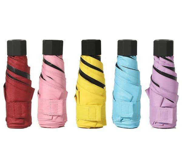 2021 Mini Sunny And Rainy Umbrellas Pocket Umbrella Light Weight Five-folding Parasol Women Men Portable Travel Umbrellas