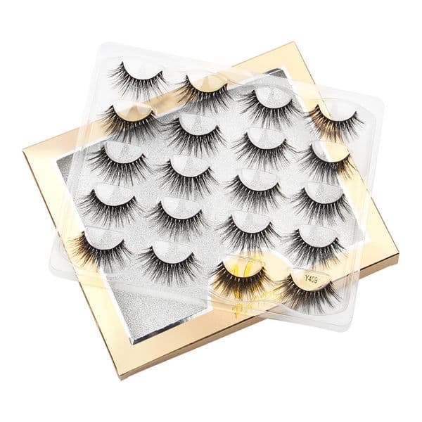 Reusable Hand Made Multi-layer 3D Fake Eyelashes Extensions Thick Natural Mink False Lashes Soft & Vivid Curled Crisscross Eyes Makeup Accessory 7 Models