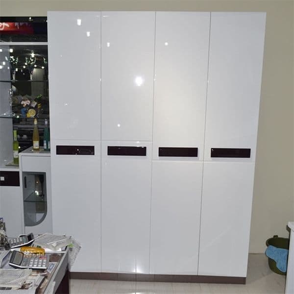 Glossy DIY Decorative Film PVC Self adhesive Wallpaper Removable Vinyl Contact Paper for Kitchen Cabinets Waterproof Wallpaper 210722