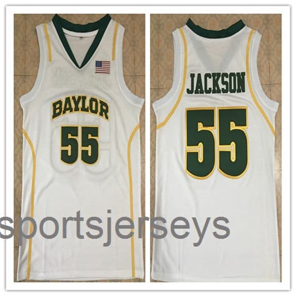 #55 PIERRE JACKSON BAYLOR Retro Basketball Jersey Stitched Custom Number Name Jerseys