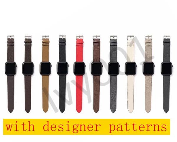 Luxury Designer Watchbands Strap For Apple Watch Band 44 42 45 38 40 41 49 mm iwatch 8 7 6 5 4 3 2 Bands For Samsung 20mm 22mm Genuine Leather flower Letter Print Straps