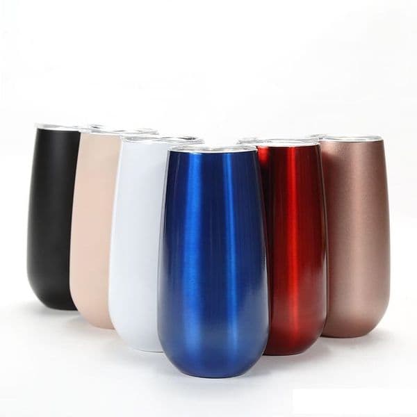 Designer Cup 6Oz Stainless Steel Champagne Flute Mugs With Lid coffee mug Tumbler Vacuum Insulated Home Outdoor Portable Baby Cups Tea