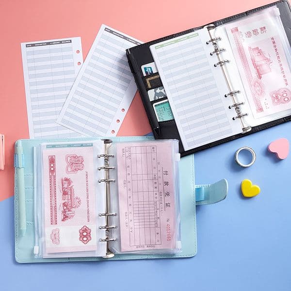 Wholesale A6 Binder Cover with Pockets & Budget Sheets - PVC Receipt Organizer for Expense Tracking