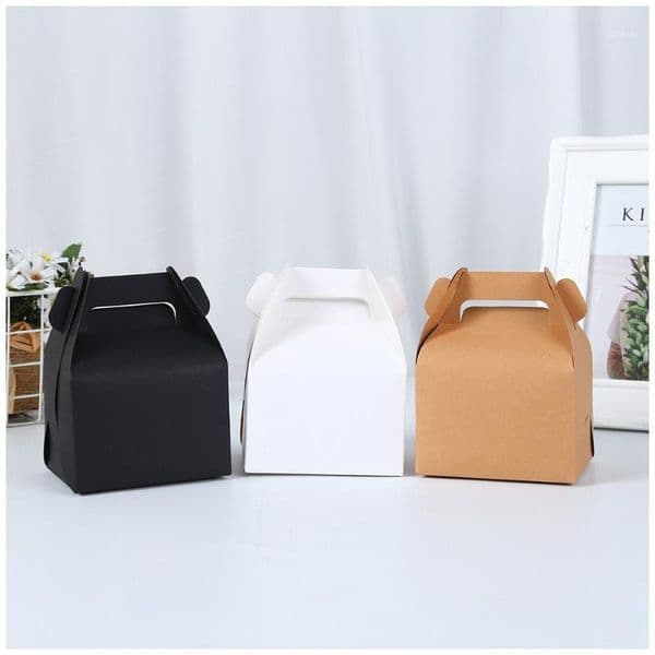 Gift Wrap 30pcs/lot Box With Handle Kraft Paper Candy Sugar Dessert Chocolate Packing Boxes For Christmas Wedding Cajas De Embalaje Para Postres Y Chocolates