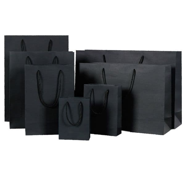 2021 NEW 10 Sizes Black Color Paper Bag Paper Gift Bag with Handle Shopping Bag in