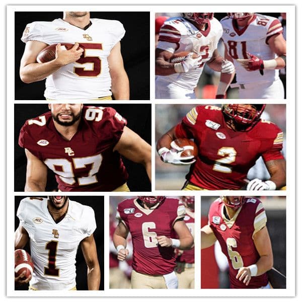 Custm Boston BC College Football Jersey Phil Jurkovec Dennis Grosel Pat Garwo III Alec Sinkfield Travis Levy Zay Flowers Trae Barry Isaiah Graham-Mobley Khris Banks