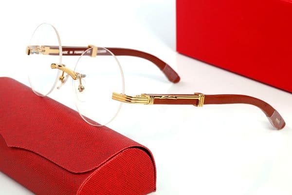 Designer Sunglasses Women Brand UV400 Eyeglasses Metal Gold Frame Sun Glasses Man Woman Rimless Oversized Sunglasses Polaroid Optical Eyeglass Round Lunettes