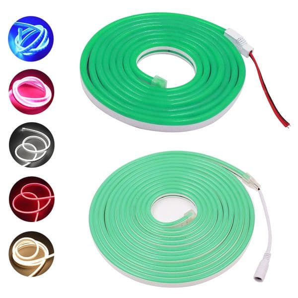 5M Led Neon Strip Outdoor Lights 12V Waterproof For Home Living Room Kitchen Garden Courtyard Christmas Decoration Lighting Lamp D3.5