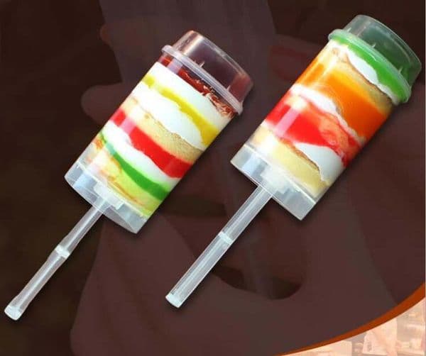 120pcs Push Up Pop Cake Container Cupcake Plastic Transparent Food Grade Lid For Party Decoration Round Shape Kitchen Tool EMS Fast
