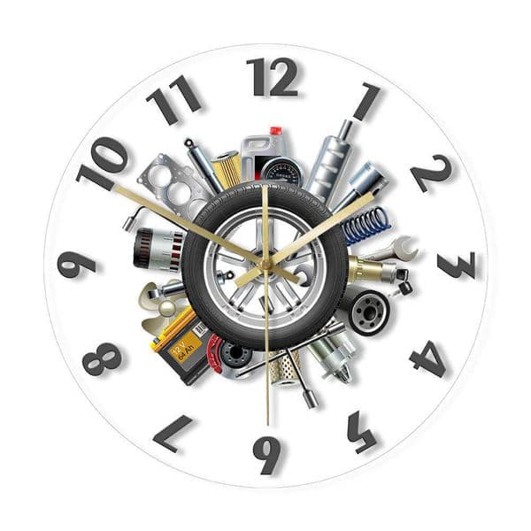 Car Service Tools Garage Wall Hanging Clock Modern Car Service Mechanic Auto Lover Gift Silent Movement Watch Man Cave Decor L26052226