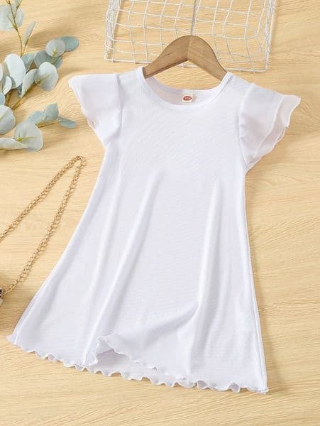 Toddler Girls Lettuce Trim Dress SHE