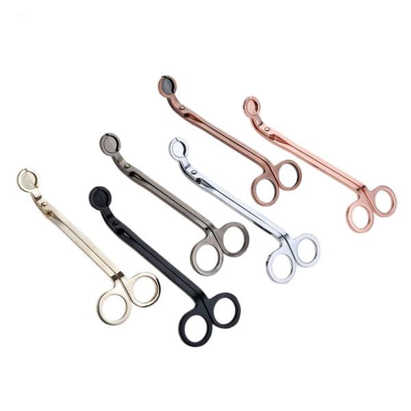 DHL Candle Wick Trimmer Stainless Steel scissors trim wick Cutter Snuffer Round head 18cm Black Rose Gold Silver Red Bronze