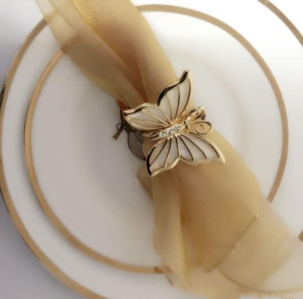 Butterfly Napkin Rings Buckle Napkins Holders For Wedding Dinners Party Hotel Weddings Table Decoration Supplies