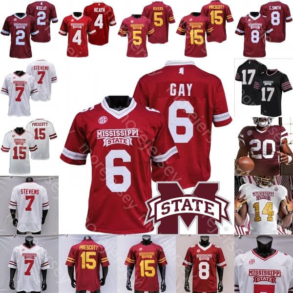 Mississippi State Bulldogs MSU Football Jersey NCAA College Dak Prescott Will Rogers Jo'quavious Marks Thomas Ducking Johnson Watson Richardson Williams Cox Gay