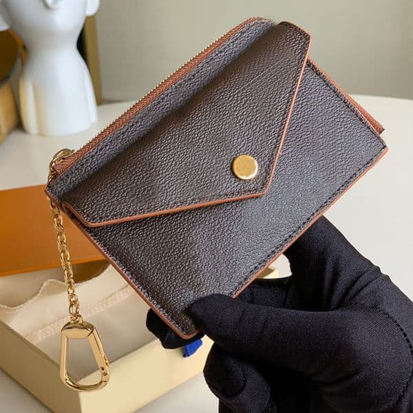 Designer-Credit Card Holder Wallet Coin Purse Keychain Classic Brown Flower Letter Print 3D Embossed Ladies women Mens Wallets