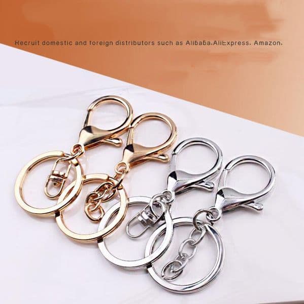 Zinc Alloy Keychain Pendant Metal Key Chain Three-piece DIY Jewelry Accessories Lobster keychains