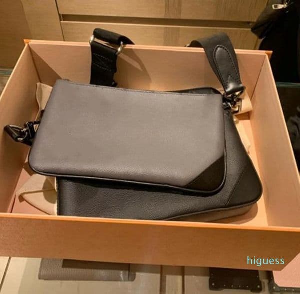 Designer- Women Handbags Men Leather TRIO Messenger Bags Luxury Shoulder Bag Make up Bag Handbag Tote Man's bag
