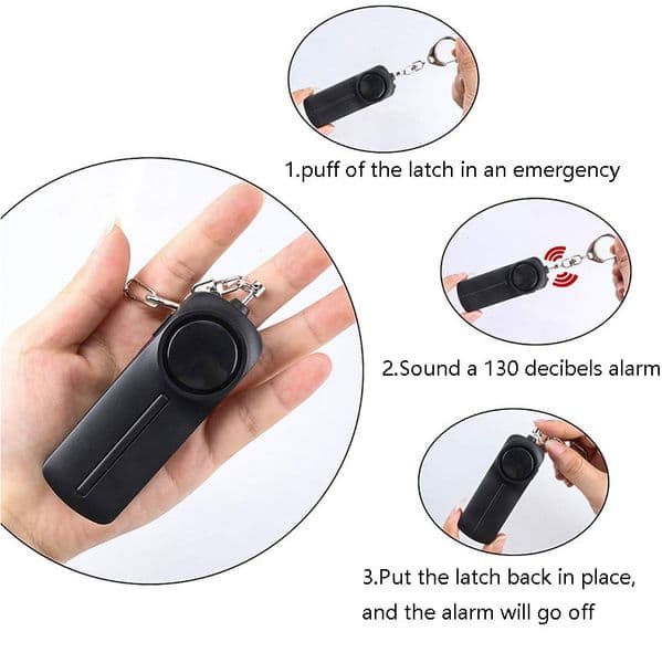 130db Safe Sound Personal Alarm Keychain Bright LED Light Self_Defense Emergency Alert Key Ring For Women Children Alarma Personal De Sonido Seguro