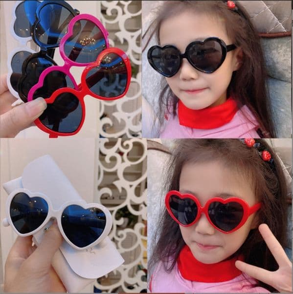 Sunglasses for Child Heart-Shape Frame Cute Wild Outdoor Travel Anti-Uv Eyeglasses Trendy Kids Glasses X260205
