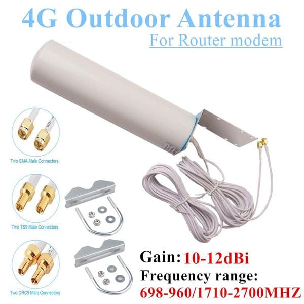 WiFi antenna CRC9 4G LTE Outdoor antennas waterproof wireless SMA Omni antenne 3G TS9 With 5 meters dual Connector cable for Huawei ZTE router modem