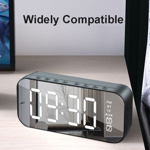 A18 Mini Mirror Alarm Clock Speakers Smart Wireless Bluetooth Speaker with Stereo Sound Effect 10pcs